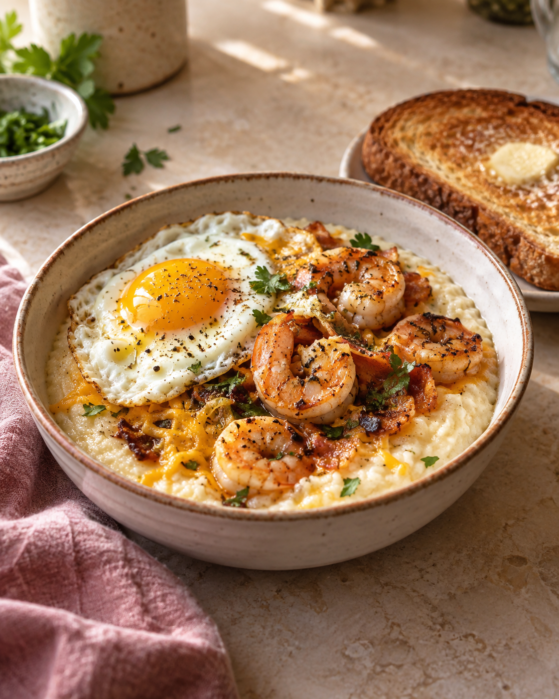 Shrimp grits bowl