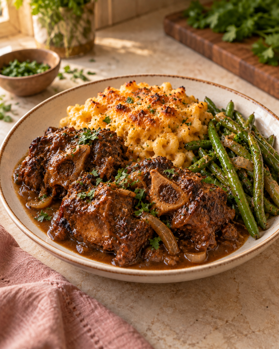 Oxtail dinner plate